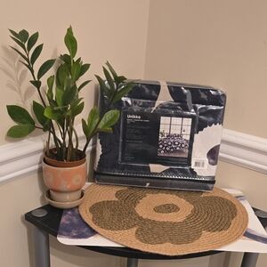 Marimekko Duvet Unikko Navy, Beige, and White Floral Twin Size Cover